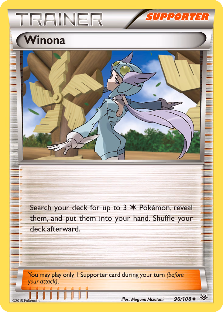 Winona Pokemon card (96/108, Roaring Skies)