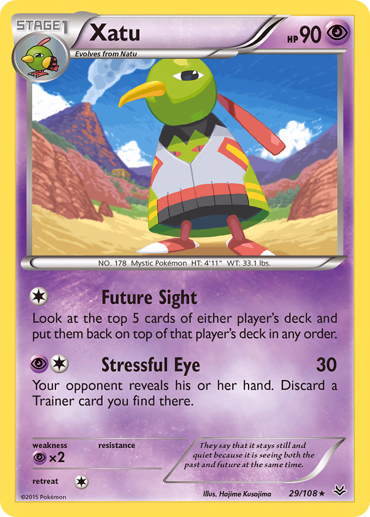 Xatu Pokemon card (29/108, Roaring Skies)