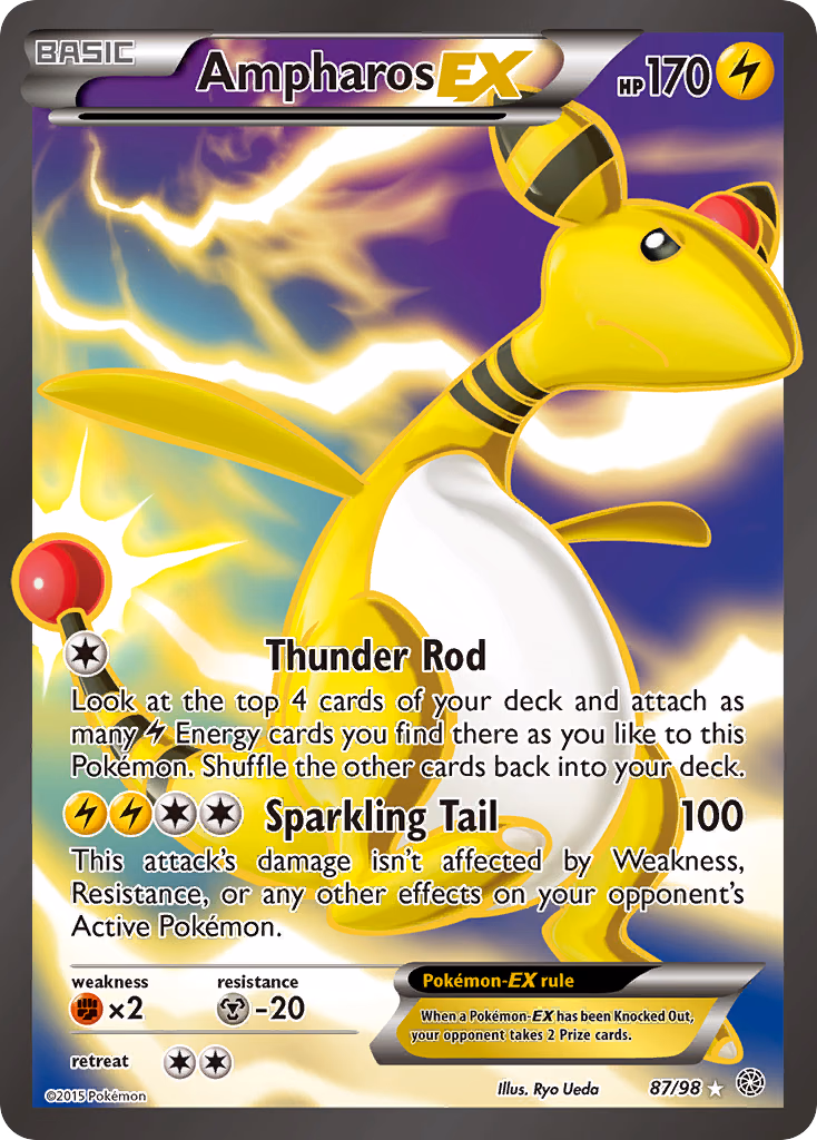 Ampharos-EX Pokemon card (87/98, Ancient Origins)