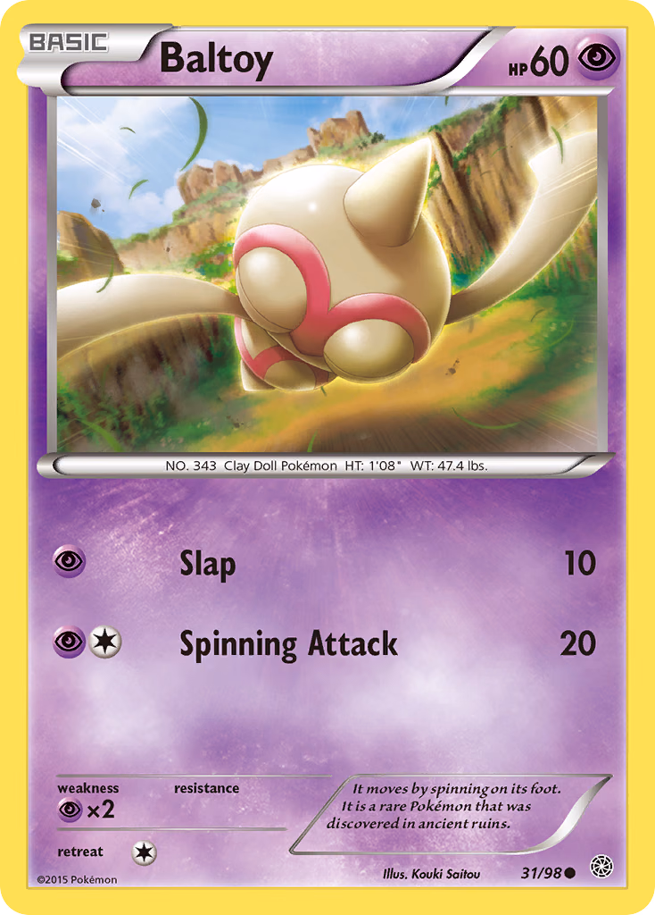 Baltoy Pokemon card (31/98, Ancient Origins)