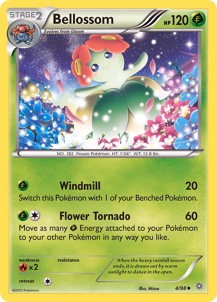 Bellossom Pokemon card (4/98, Ancient Origins)