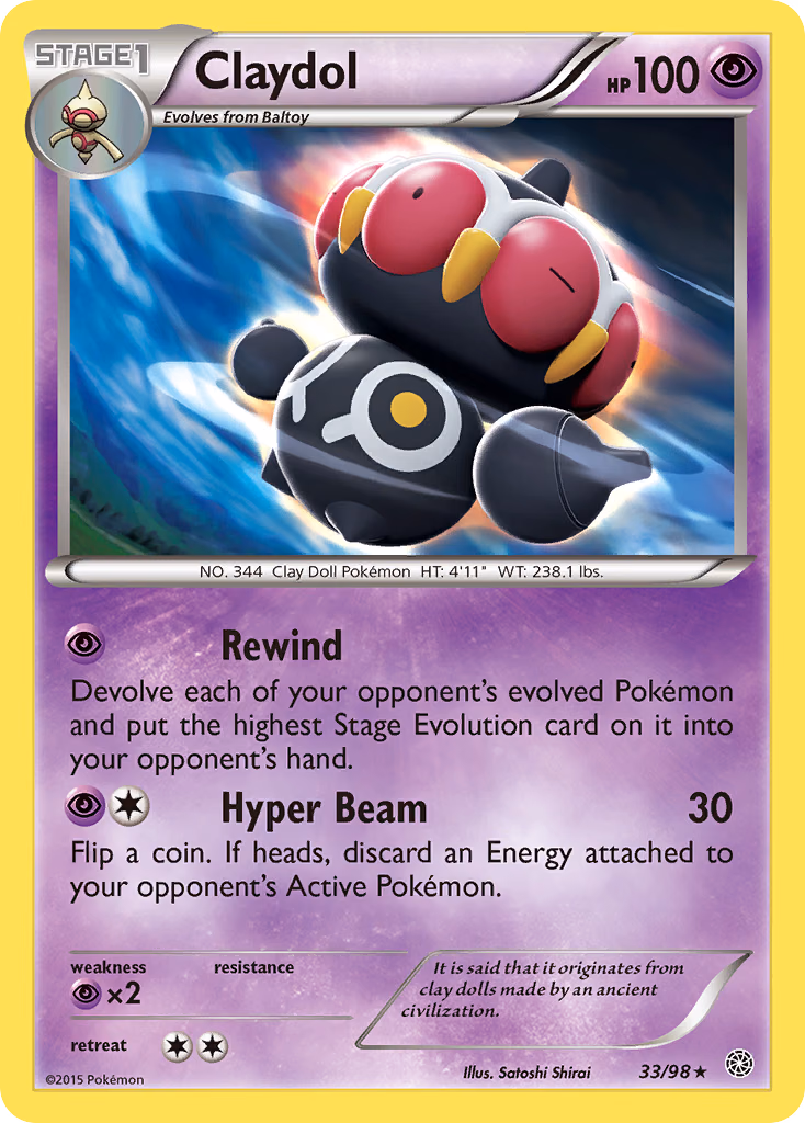 Claydol Pokemon card (33/98, Ancient Origins)