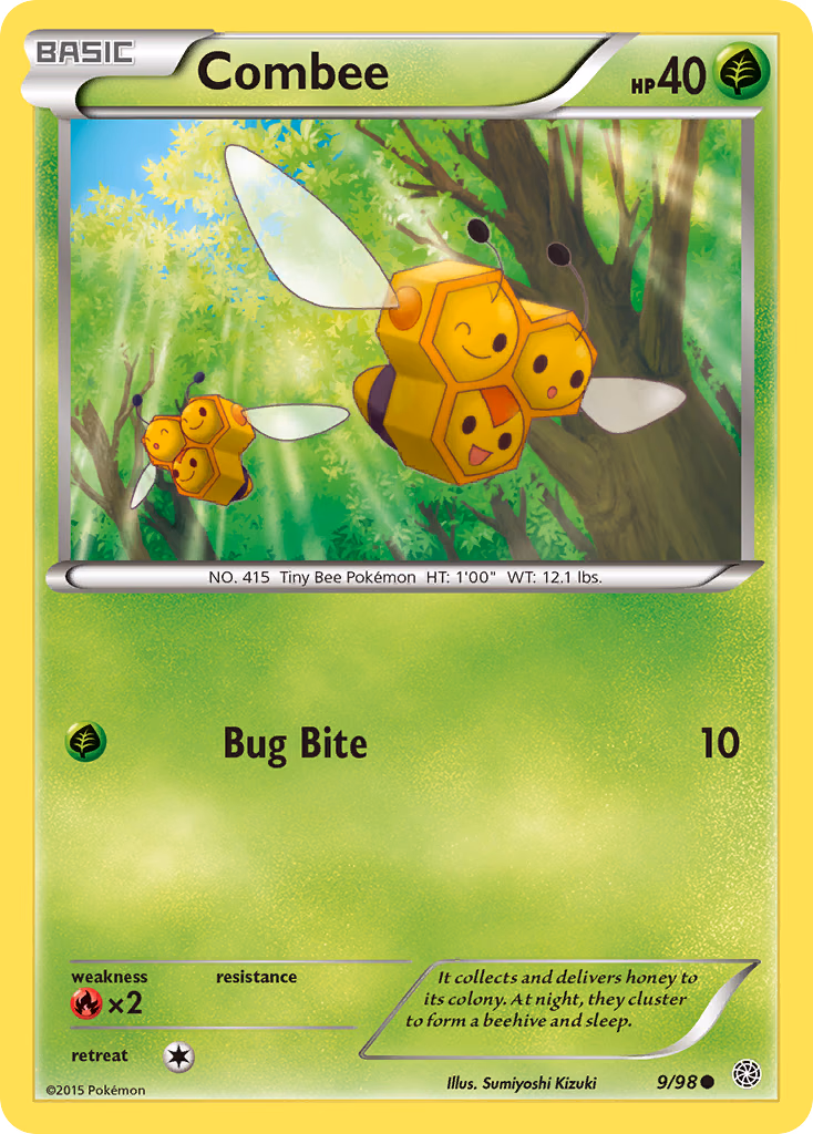 Combee Pokemon card (9/98, Ancient Origins)