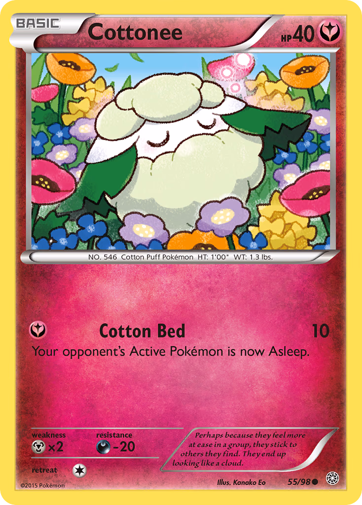 Cottonee Pokemon card (55/98, Ancient Origins)