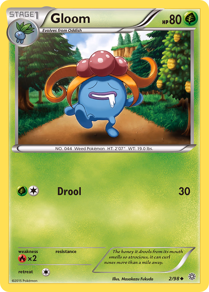 Gloom Pokemon card (2/98, Ancient Origins)