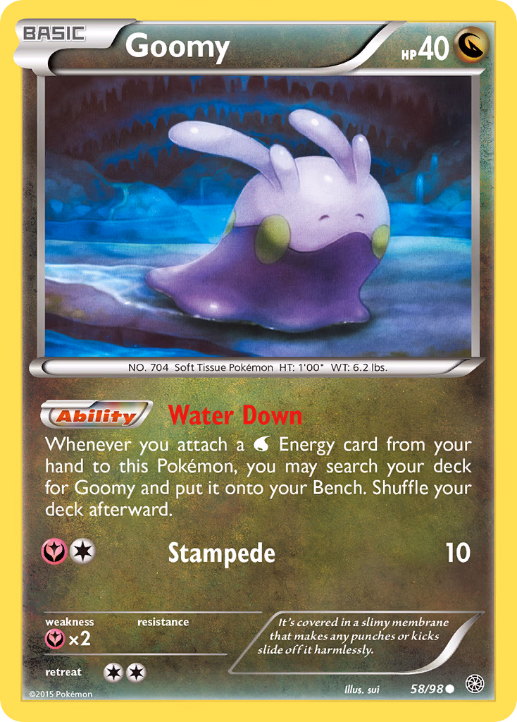Goomy Pokemon card (58/98, Ancient Origins)