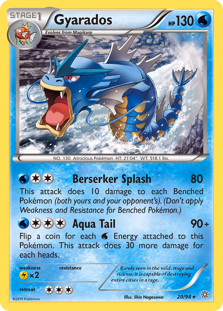 Gyarados Pokemon card (20/98, Ancient Origins)