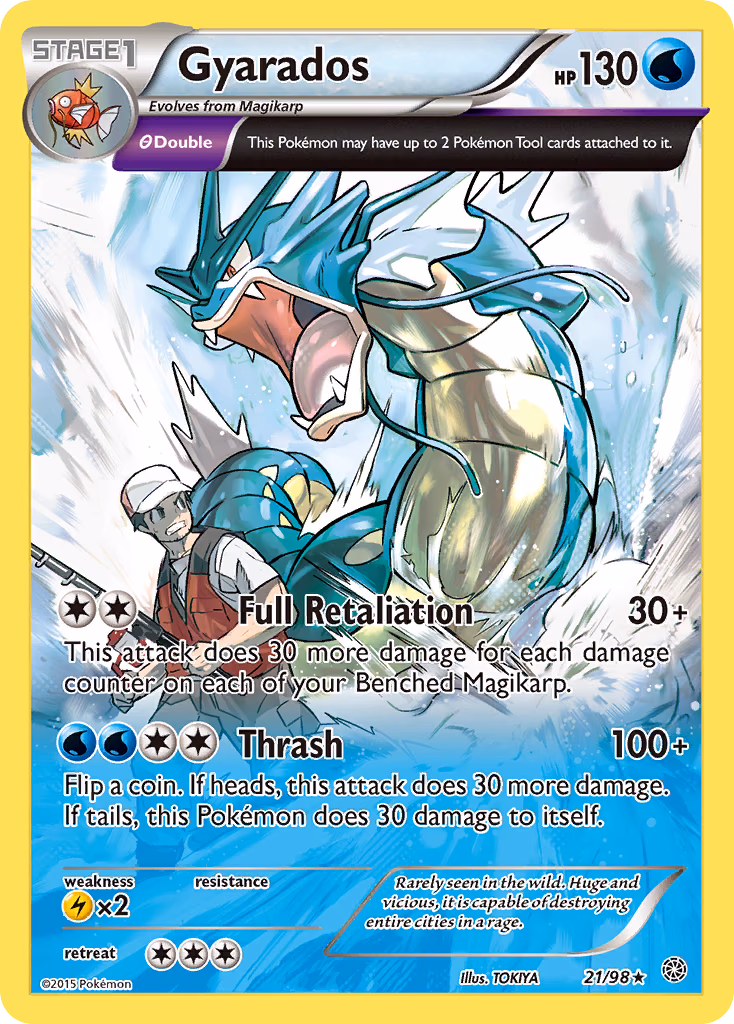 Gyarados Pokemon card (21/98, Ancient Origins)