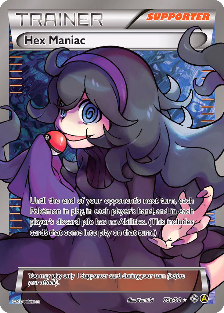 Hex Maniac Pokemon card (75a/98, Ancient Origins)