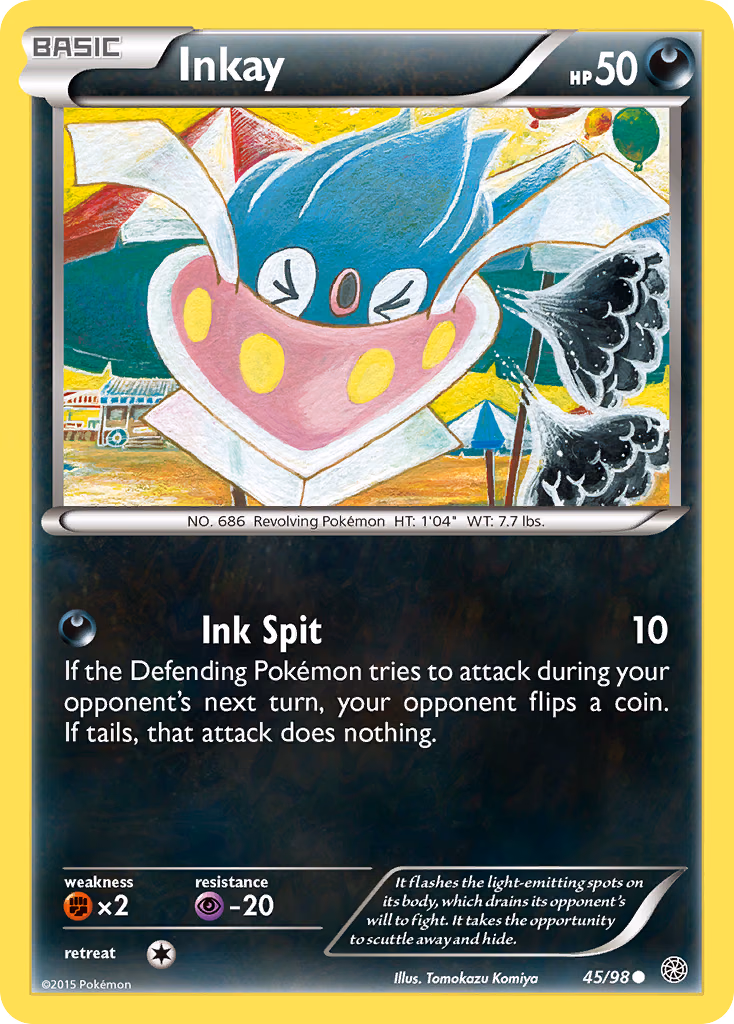 Inkay Pokemon card (45/98, Ancient Origins)