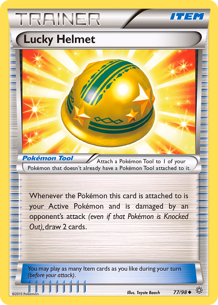 Lucky Helmet Pokemon card (77/98, Ancient Origins)