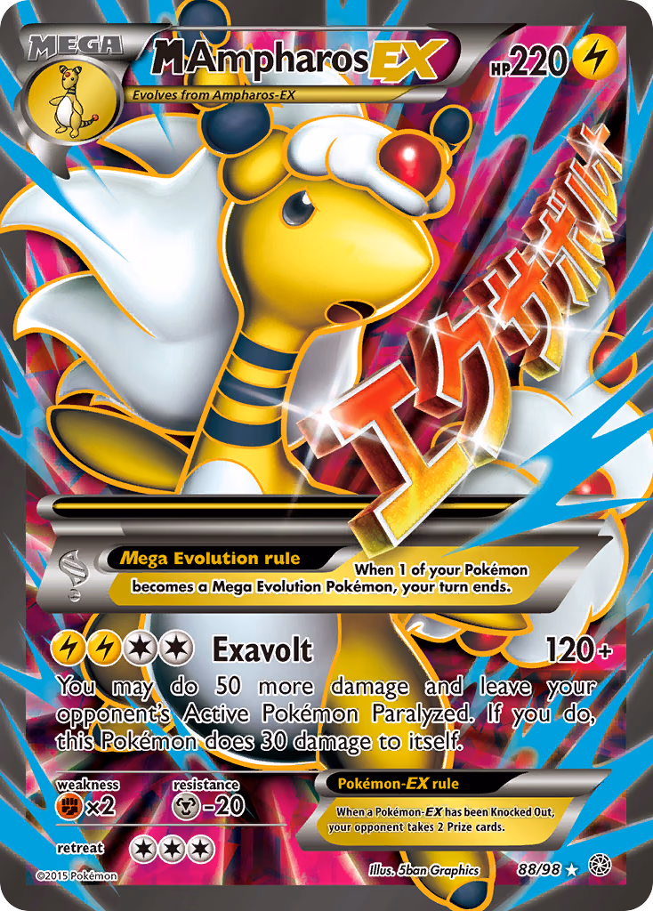 M Ampharos-EX Pokemon card (88/98, Ancient Origins)