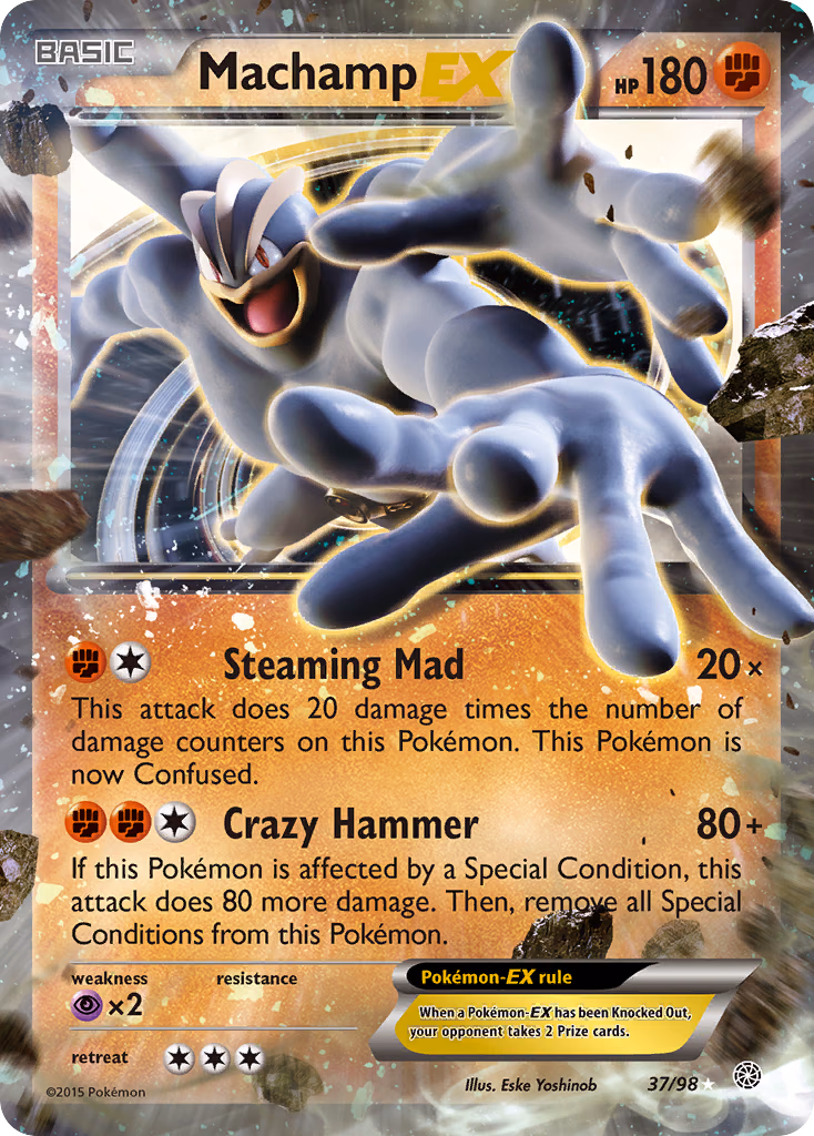 Machamp-EX Pokemon card (37/98, Ancient Origins)