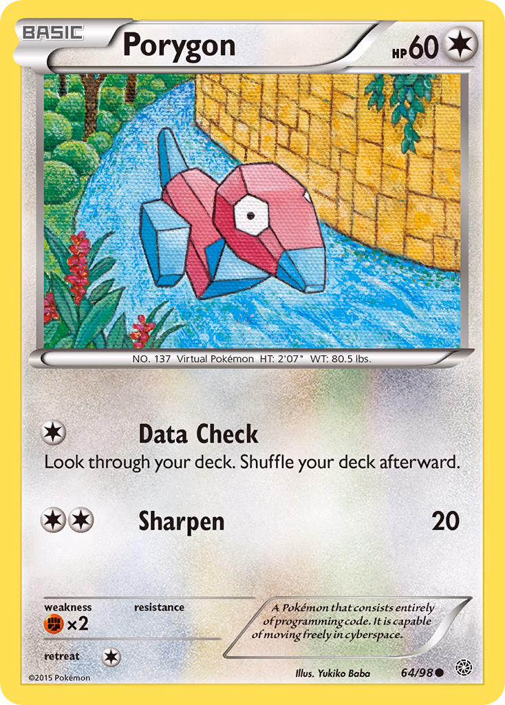 Porygon Pokemon card (64/98, Ancient Origins)