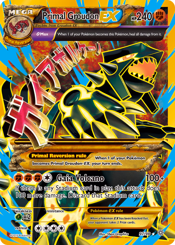 Primal Groudon-EX Pokemon card (97/98, Ancient Origins)