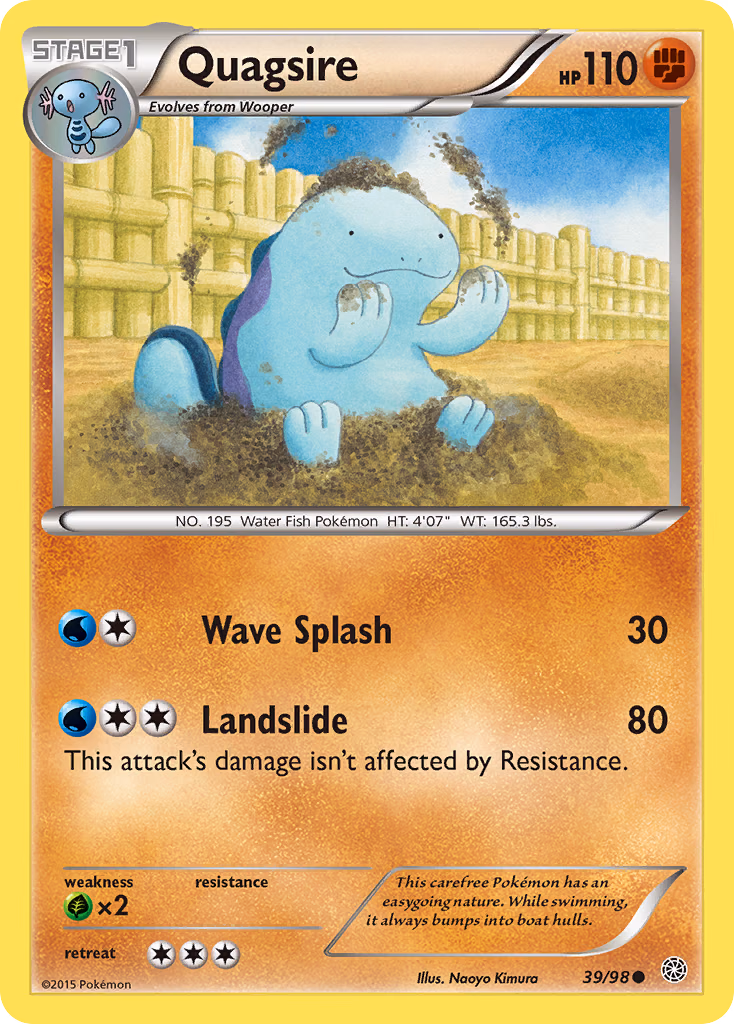 Quagsire Pokemon card (39/98, Ancient Origins)