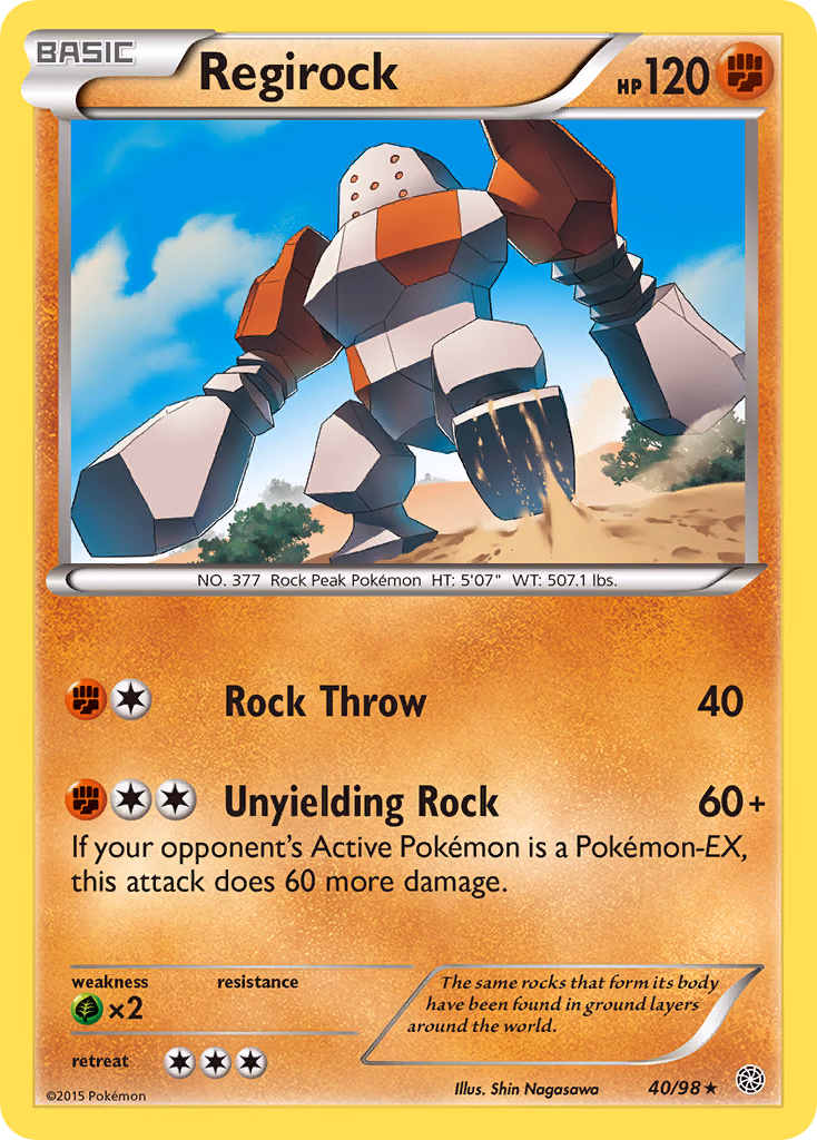 Regirock Pokemon card (40/98, Ancient Origins)
