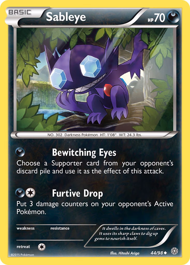 Sableye Pokemon card (44/98, Ancient Origins)