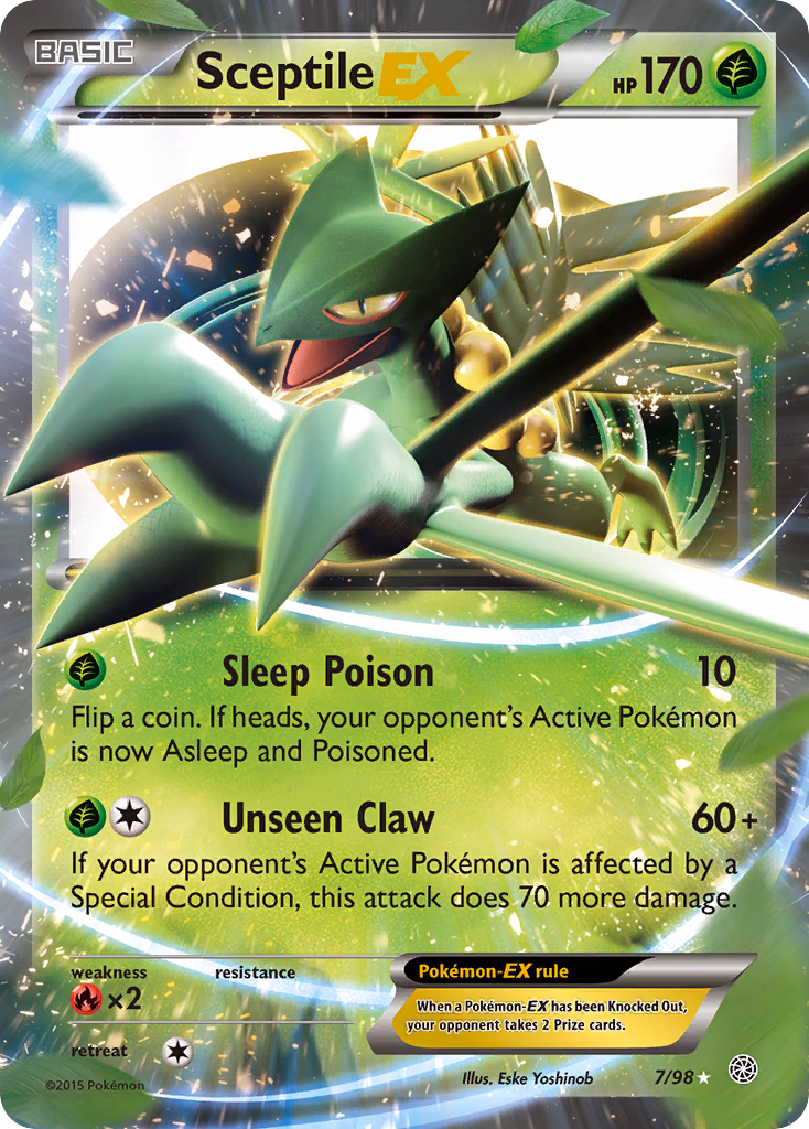 Sceptile-EX Pokemon card (7/98, Ancient Origins)