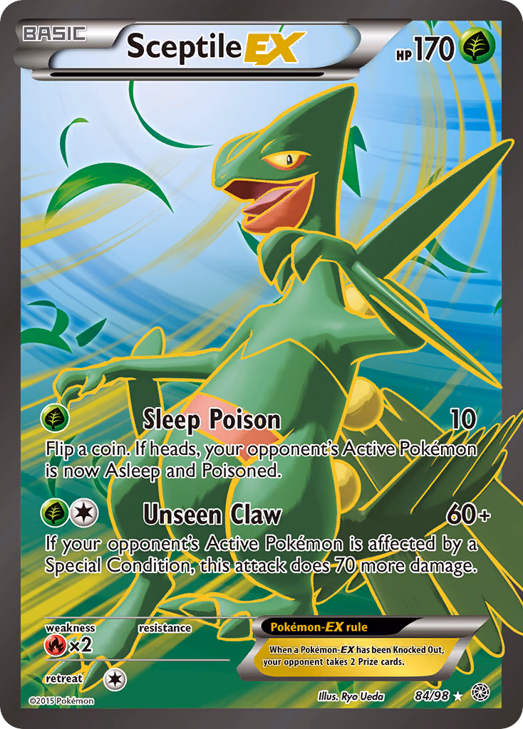 Sceptile-EX Pokemon card (84/98, Ancient Origins)