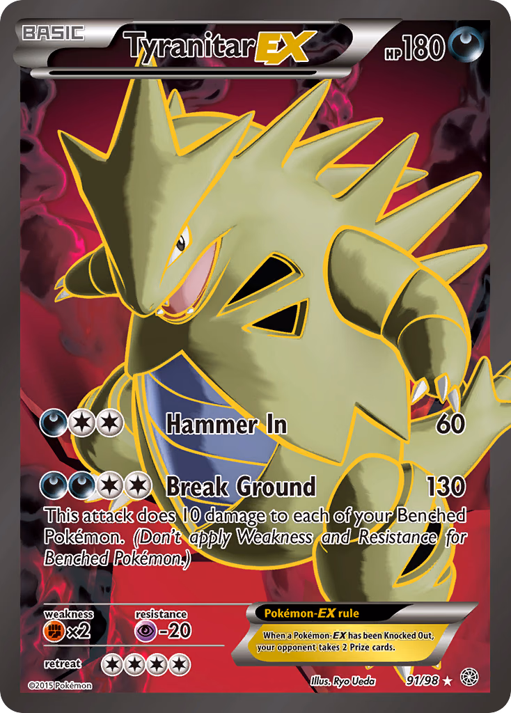 Tyranitar-EX Pokemon card (91/98, Ancient Origins)
