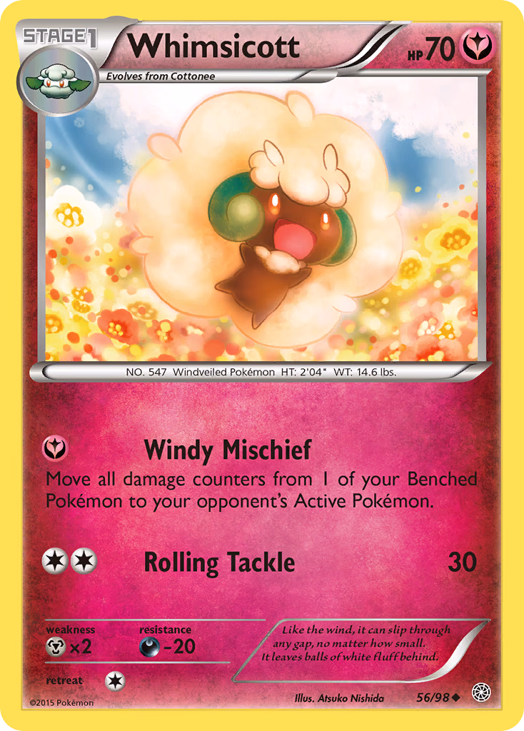 Whimsicott Pokemon card (56/98, Ancient Origins)