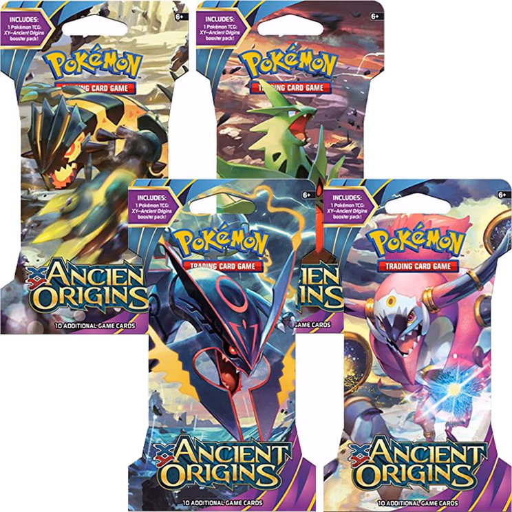 Pokemon Ancient Origins Sleeved Booster Pack Art Bundle [Set of 4]
