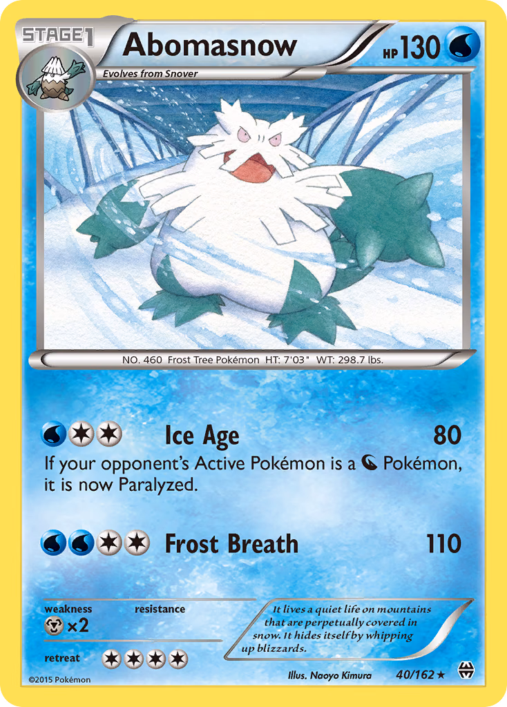 Abomasnow Pokemon card (40/162, BREAKthrough)