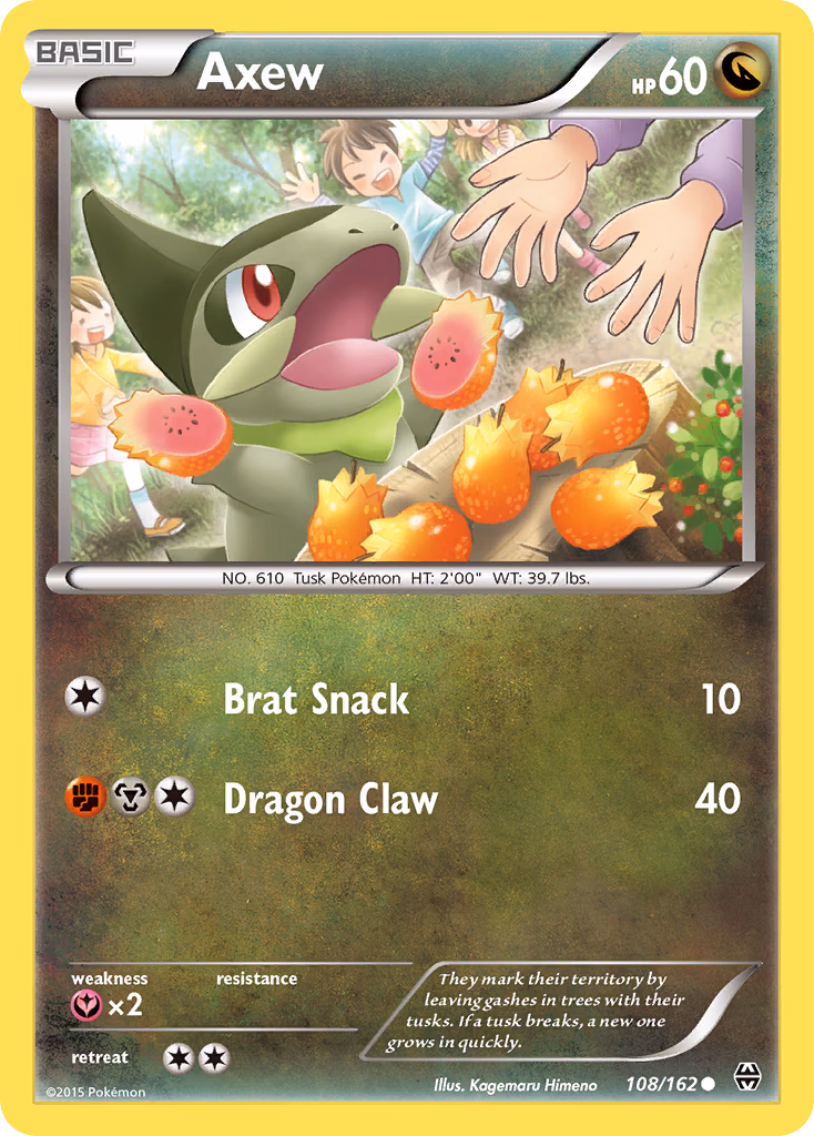 Axew Pokemon card (108/162, BREAKthrough)
