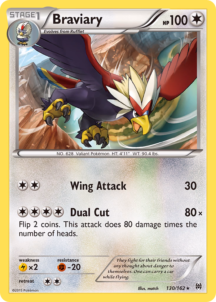 Braviary Pokemon card (130/162, BREAKthrough)