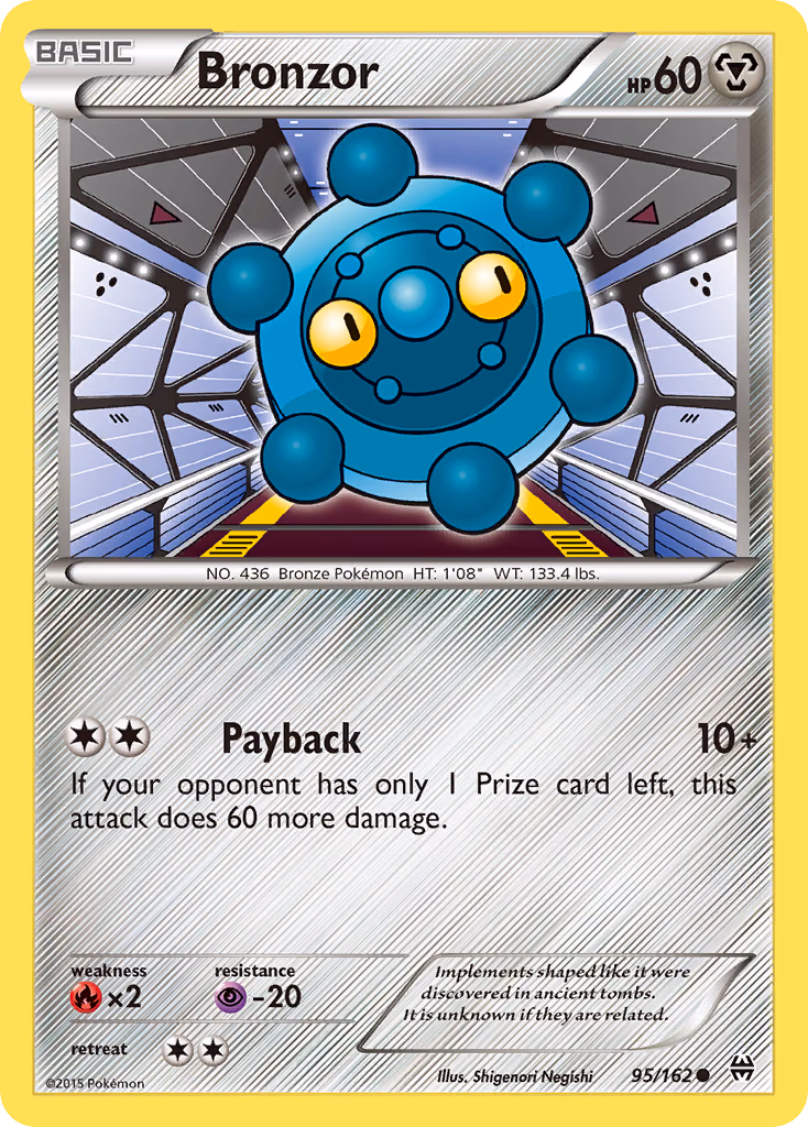 Bronzor Pokemon card (95/162, BREAKthrough)