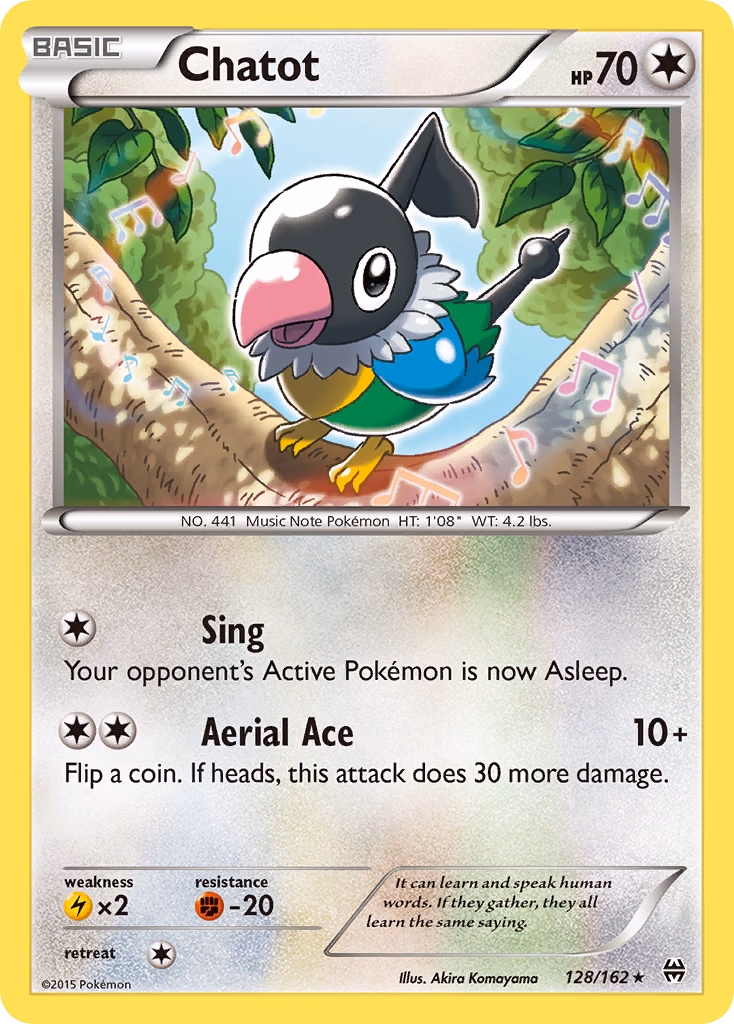 Chatot Pokemon card (128/162, BREAKthrough)