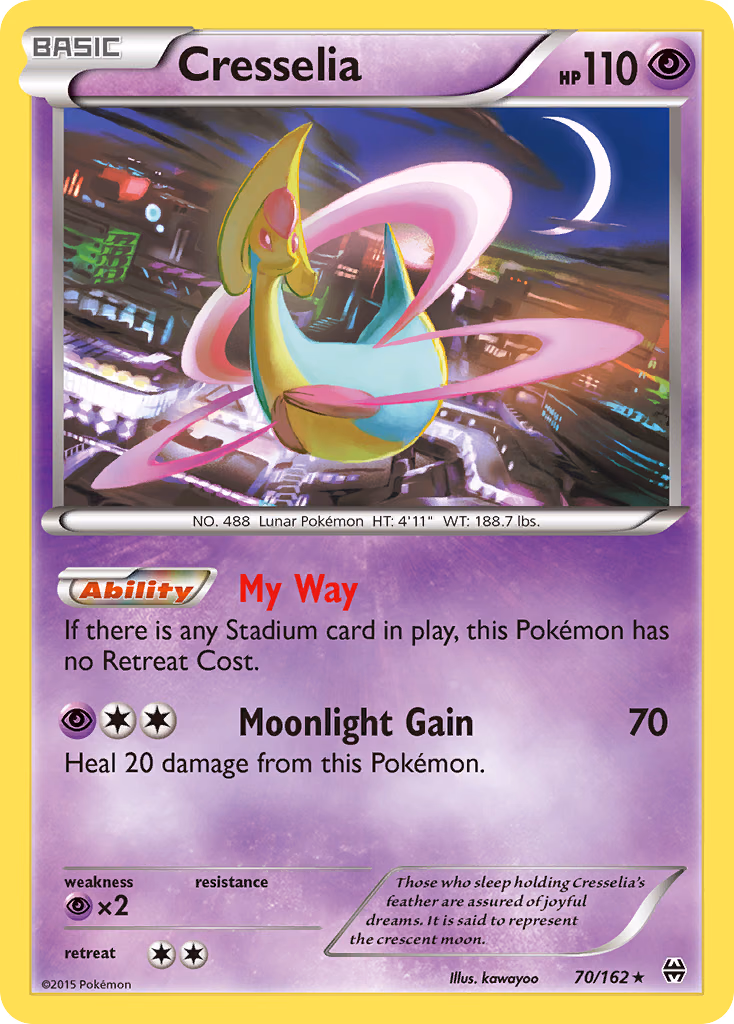 Cresselia Pokemon card (70/162, BREAKthrough)
