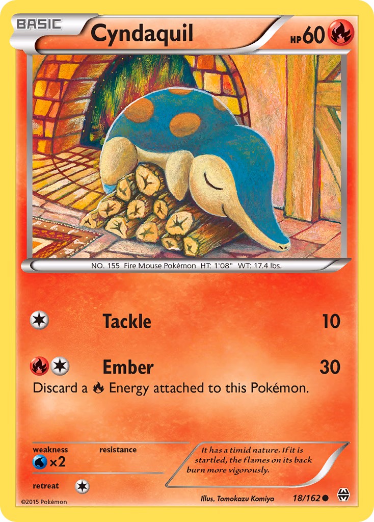 Cyndaquil Pokemon card (18/162, BREAKthrough)