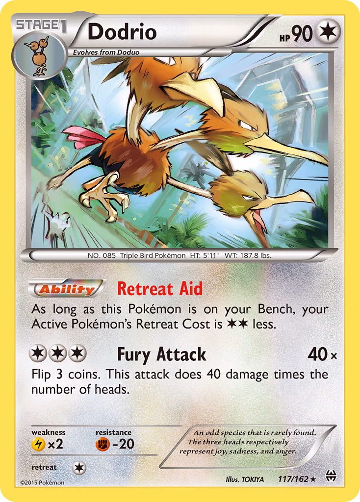 Dodrio Pokemon card (117/162, BREAKthrough)