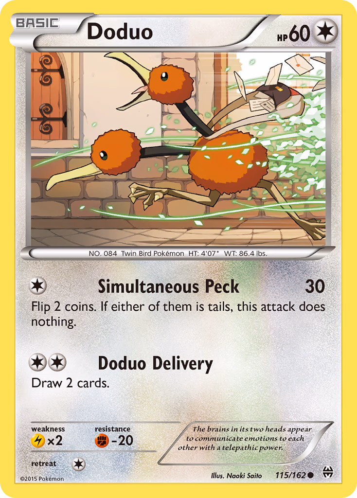 Doduo Pokemon card (115/162, BREAKthrough)