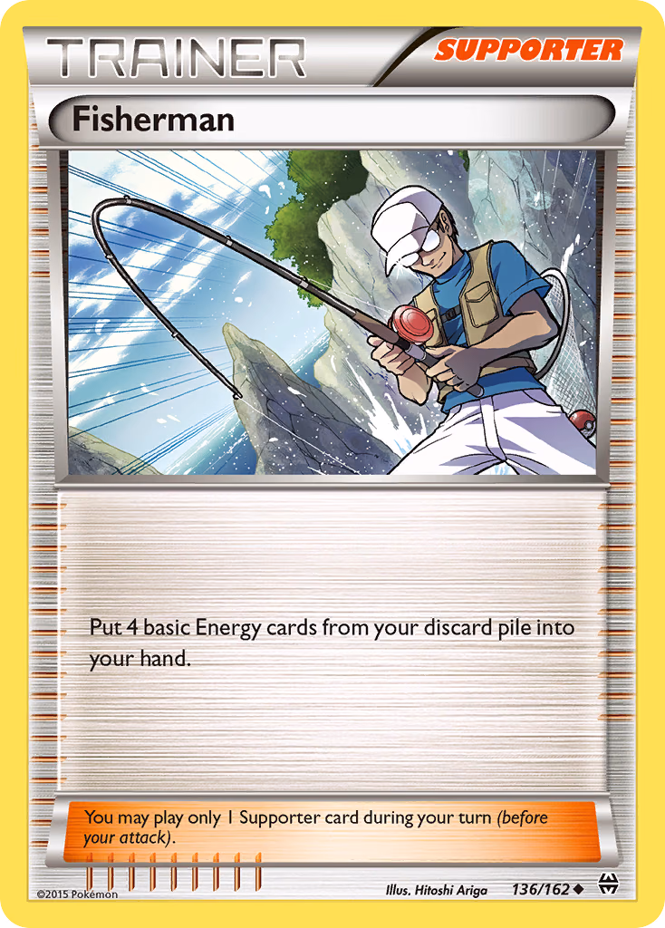 Fisherman Pokemon card (136/162, BREAKthrough)