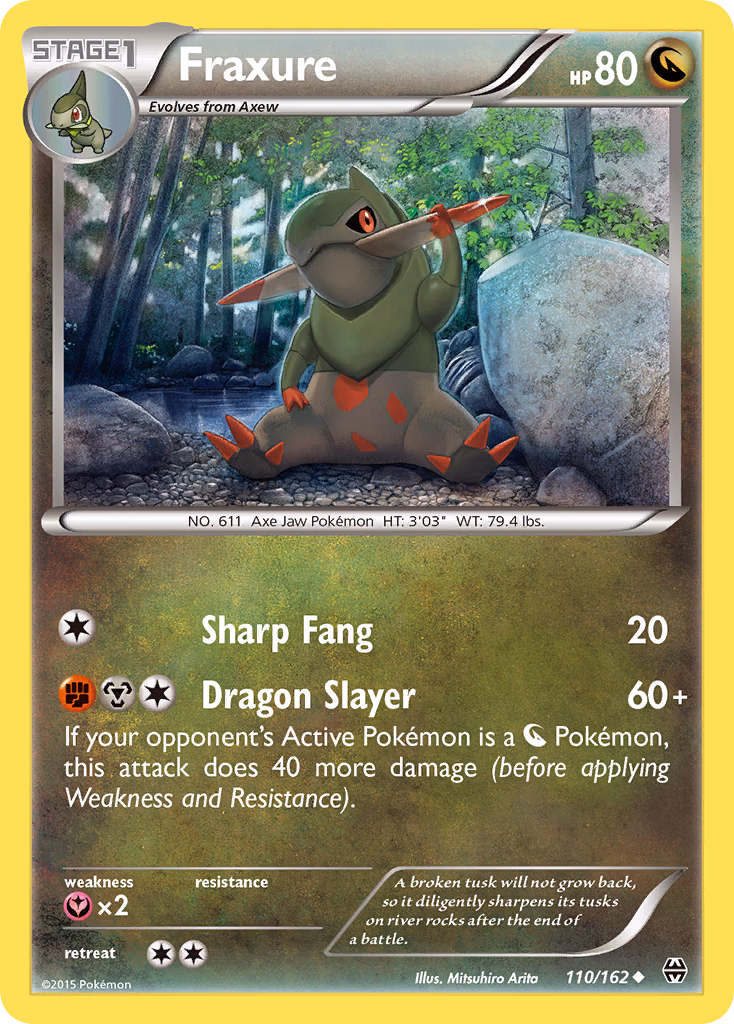 Fraxure Pokemon card (110/162, BREAKthrough)