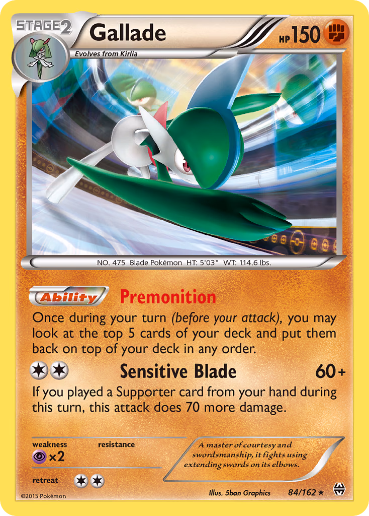 Gallade Pokemon card (84/162, BREAKthrough)