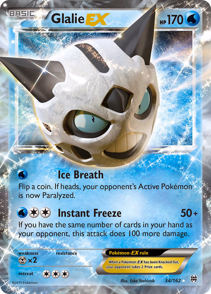 Glalie-EX Pokemon card (34/162, BREAKthrough)