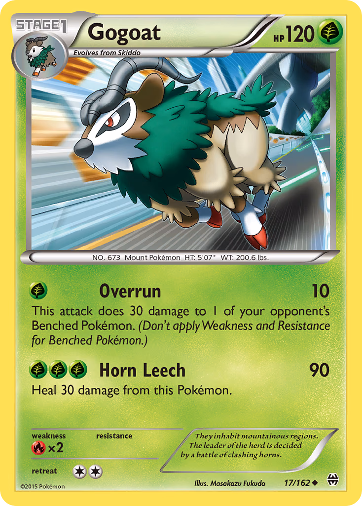 Gogoat Pokemon card (17/162, BREAKthrough)
