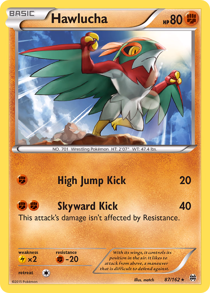 Hawlucha Pokemon card (87/162, BREAKthrough)