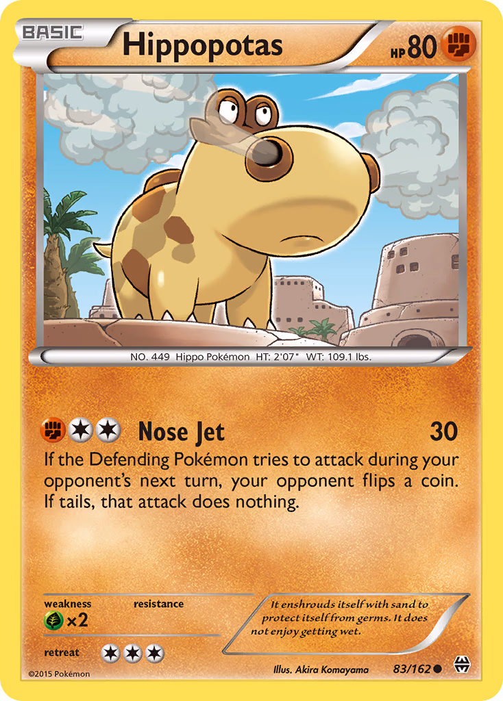 Hippopotas Pokemon card (83/162, BREAKthrough)