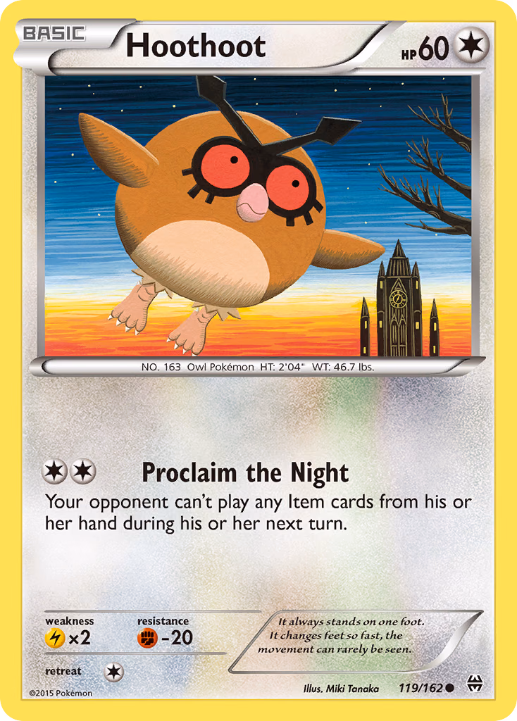 Hoothoot Pokemon card (119/162, BREAKthrough)