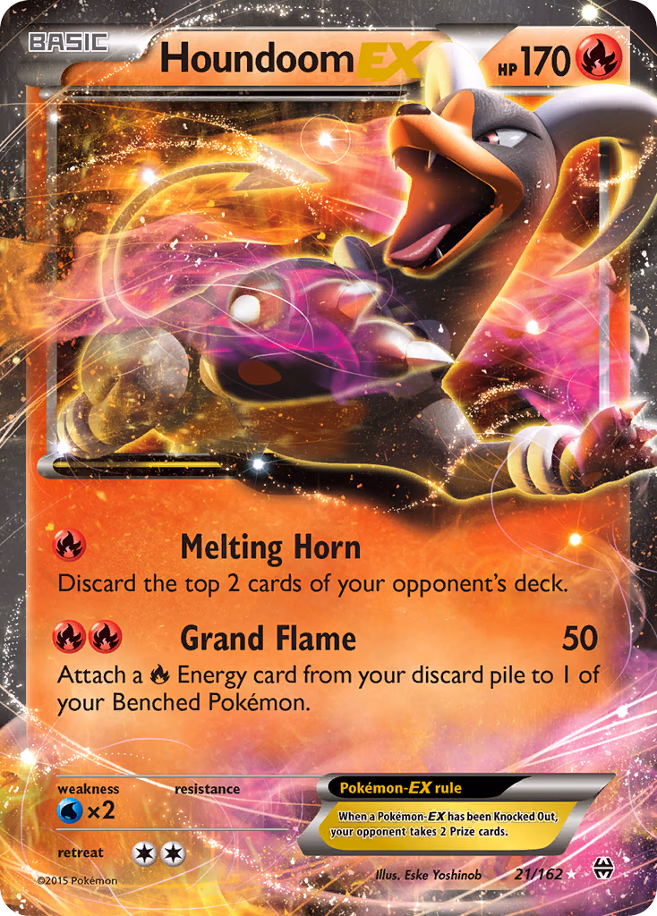Houndoom-EX Pokemon card (21/162, BREAKthrough)