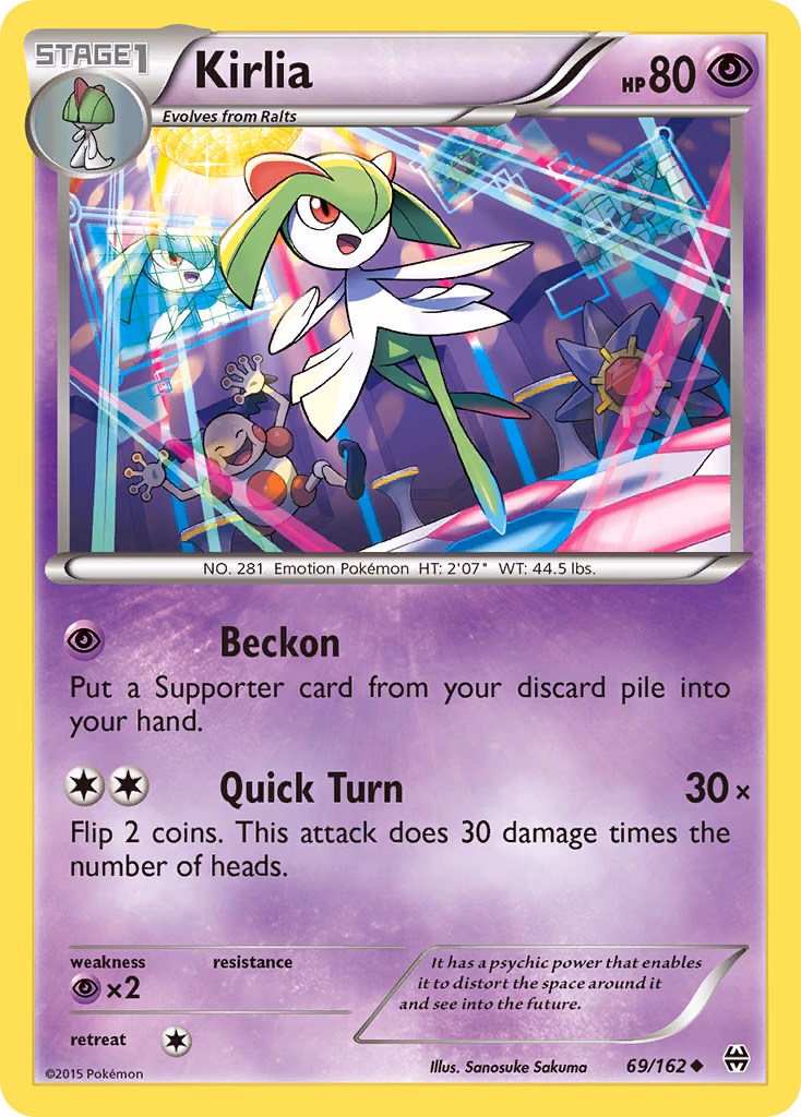 Kirlia Pokemon card (69/162, BREAKthrough)