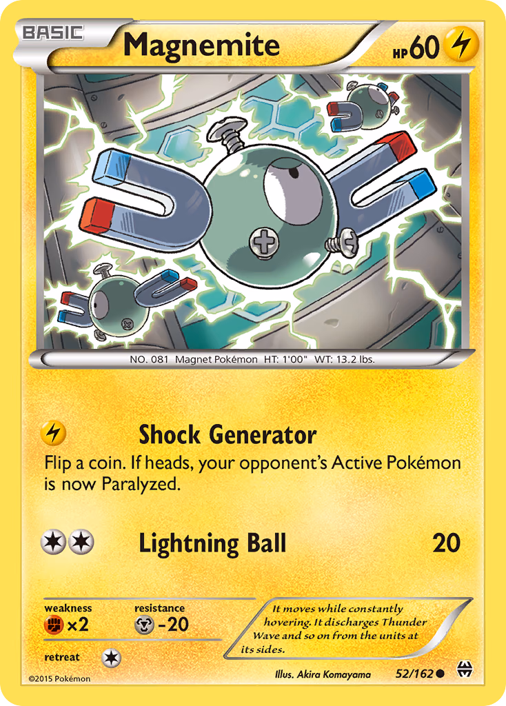 Magnemite Pokemon card (52/162, BREAKthrough)