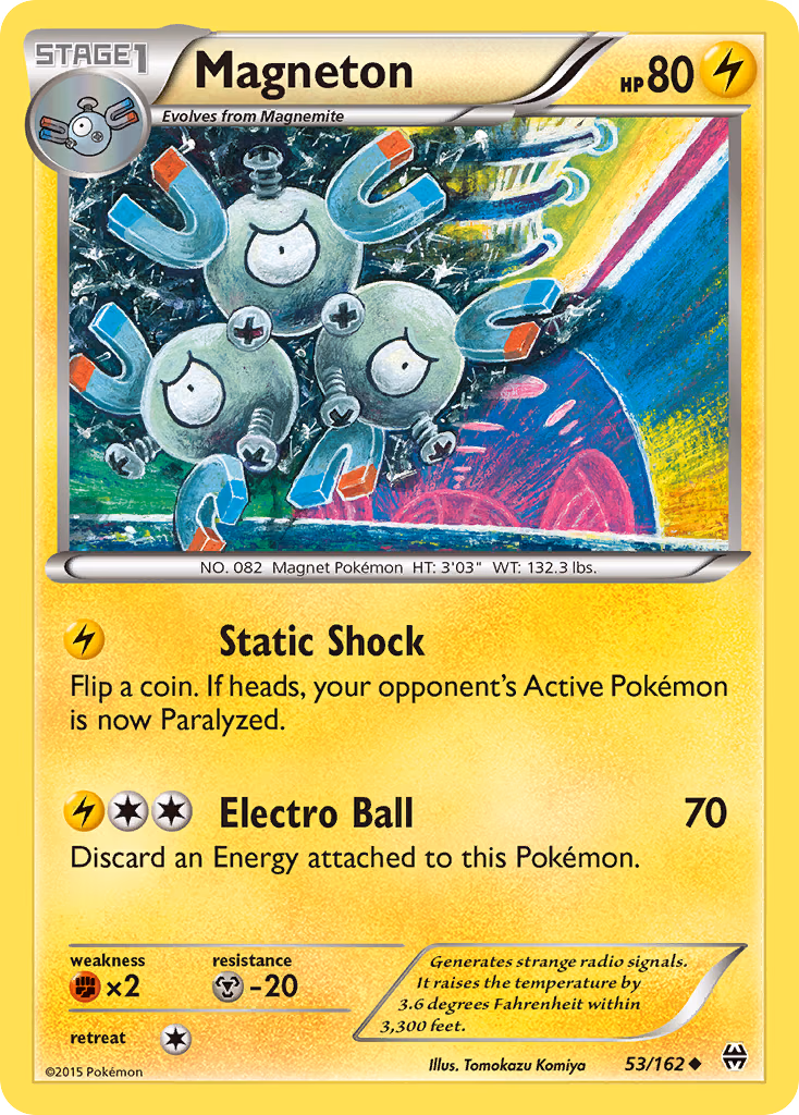 Magneton Pokemon card (53/162, BREAKthrough)