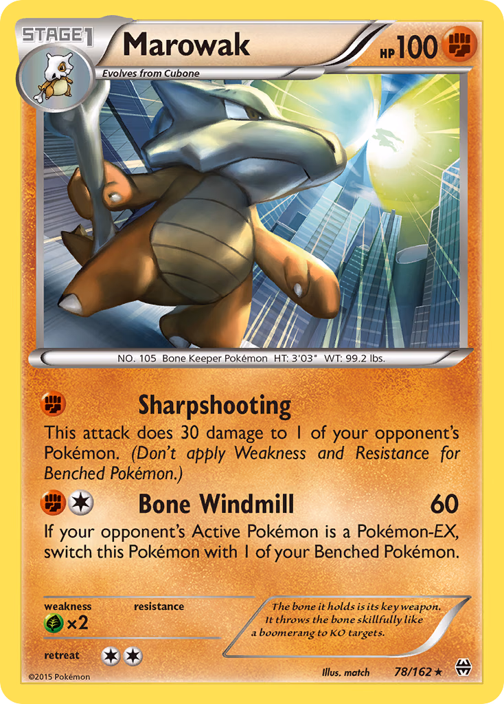 Marowak Pokemon card (78/162, BREAKthrough)