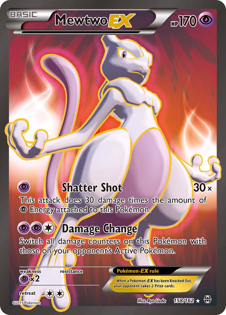 Mewtwo-EX Pokemon card (158/162, BREAKthrough)